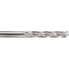 SGS - 27/64" 150° Solid Carbide Jobber Drill - AlTiN Finish, Right Hand Cut, Spiral Flute, Straight Shank, 4-1/2" OAL, Standard Point - First Tool & Supply