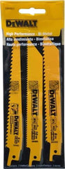 DeWALT - 3 Piece, Bi-Metal Reciprocating Saw Blade Set - Straight and Tapered Profile, 6 to 10 Teeth per Inch, Angled Tip - First Tool & Supply