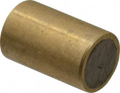 Mag-Mate - 5/16" Diam x 1/2" High, 0.18 Lb Average & 0.35 Lb Max Pull Force, Brass Alnico Shielded Magnet - 800°F Max Operating Temp, 0.032" Wall Thickness - First Tool & Supply