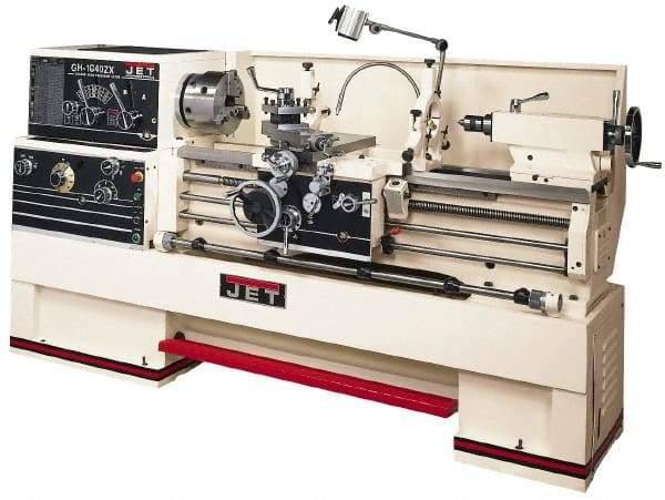 Jet - 16" Swing, 60" Between Centers, 230/460 Volt, Triple Phase Engine Lathe - 7MT Taper, 7-1/2 hp, 25 to 1,800 RPM, 3-1/8" Bore Diam, 44" Deep x 66" High x 115-1/2" Long - First Tool & Supply