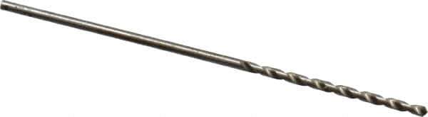 Interstate - #63 140° High Speed Steel Jobber Drill - Bright Finish, Right Hand Cut, Spiral Flute, Straight Shank, 1-1/2" OAL, Standard Point - First Tool & Supply