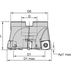 Kennametal - 11 Inserts, 127mm Cutter Diam, 2.5mm Max Depth of Cut, Indexable High-Feed Face Mill - 1-1/2" Arbor Hole Diam, 63mm High, 7792VXD12 Toolholder, XD..1205.. Inserts, Series 7792VX - First Tool & Supply