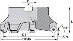 Kennametal - 5 Inserts, 2" Cut Diam, 3/4" Arbor Diam, 0.258" Max Depth of Cut, Indexable Square-Shoulder Face Mill - 0/90° Lead Angle, 1-3/4" High, SPCT 3125.. Insert Compatibility, Series KSSM - First Tool & Supply