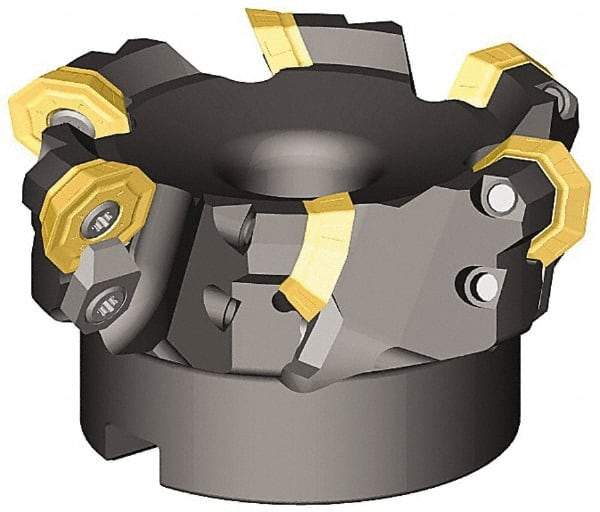 Kennametal - 47° Lead Angle, 1.6100" Max Cut Diam, 1-1/4" Min Cut Diam, 0.138" Max Depth of Cut, Indexable Chamfer & Angle End Mill - 2 Inserts, OF.T 53AF.N.. Insert Style, 77.4mm OAL, Straight Shank - First Tool & Supply