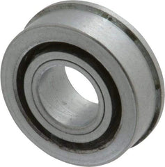 Value Collection - 1/2" Bore Diam, 1-3/16" OD, Open Unground Full Complement Radial Ball Bearing - With Flange, 1 Row, Round Bore, 533 Lb Dynamic Capacity - First Tool & Supply