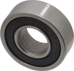 Value Collection - 1/2" Bore Diam, 1-1/8" OD, Double Seal Unground Retainer Type Radial Ball Bearing - 3/8" Wide, 1 Row, Round Bore, 691 Lb Dynamic Capacity - First Tool & Supply