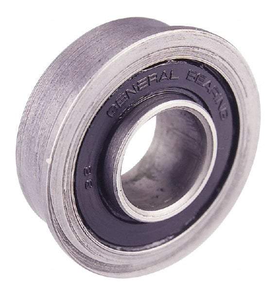 Value Collection - 3/8" Bore Diam, 29/32" OD, Double Seal Unground Retainer Type Radial Ball Bearing - With Flange, 1 Row, Round Bore, 450 Lb Dynamic Capacity - First Tool & Supply