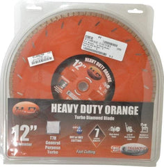 Core Cut - 12" Diam, 20mm Arbor Hole Diam, Wet & Dry Cut Saw Blade - Diamond-Tipped, Standard Round Arbor - First Tool & Supply