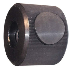 Morton Machine Works - M8x1.25 Metric Coarse Thread, Black Oxide Finish, Steel Round Knurled Push Button Thumb Nut - 19mm Overall Height, 28.5mm Head Diam - First Tool & Supply