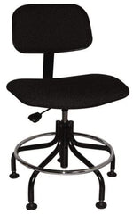 Bevco - Ergonomic Chair with Welded Footring - Cloth Seat, Black - First Tool & Supply