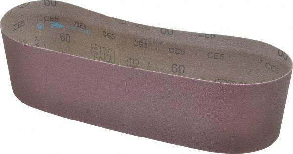 3M - 4" Wide x 36" OAL, 60 Grit, Aluminum Oxide Abrasive Belt - Aluminum Oxide, Medium, Coated, X Weighted Cloth Backing, Series 341D - First Tool & Supply