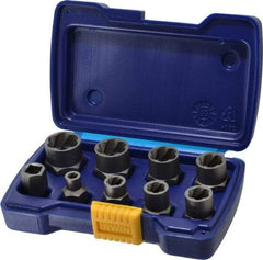 Irwin Hanson - 9 Piece Bolt Extractor Set - 3/8" Drive, Molded Plastic Case - First Tool & Supply