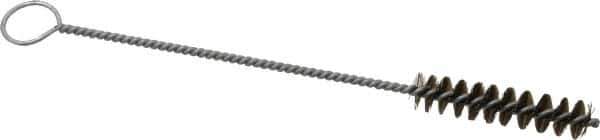 PRO-SOURCE - 2-1/2" Long x 9/16" Diam Steel Twisted Wire Bristle Brush - Single Spiral, 9" OAL, 0.008" Wire Diam, 0.142" Shank Diam - First Tool & Supply