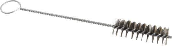 PRO-SOURCE - 3" Long x 15/16" Diam Steel Twisted Wire Bristle Brush - Single Spiral, 10" OAL, 0.008" Wire Diam, 0.16" Shank Diam - First Tool & Supply