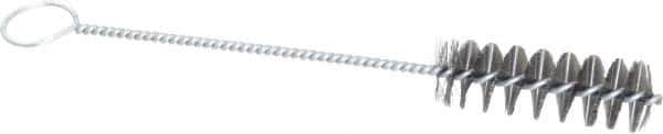 PRO-SOURCE - 3" Long x 1" Diam Steel Twisted Wire Bristle Brush - Single Spiral, 10" OAL, 0.008" Wire Diam, 0.16" Shank Diam - First Tool & Supply