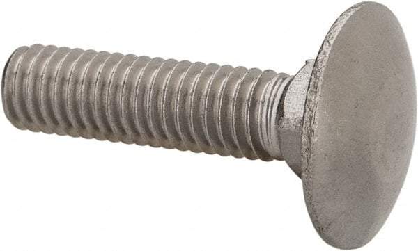 Value Collection - M6x1 25mm Length Under Head, Standard Square Neck, Carriage Bolt - Austenitic Grade A2 Stainless Steel, - First Tool & Supply