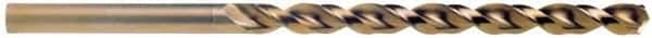 Cleveland - 8.6mm 135° Cobalt Jobber Drill - Oxide/Gold Finish, Right Hand Cut, Parabolic Flute, Straight Shank, 4.921" OAL, Split Point - First Tool & Supply