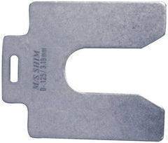 Made in USA - 20 Piece, 3 Inch Long x 3 Inch Wide x 0.004 Inch Thick, Slotted Shim Stock - Stainless Steel, 3/4 Inch Wide Slot - First Tool & Supply