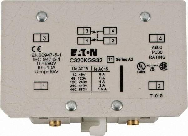 Eaton Cutler-Hammer - Starter Auxiliary Contact - For Use with 100-400A Contactors - First Tool & Supply