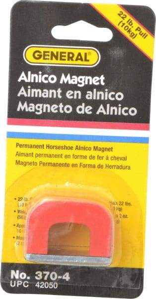 General - 1 Hole, 3/16" Hole Diam, 1-1/2" Overall Width, 1" Deep, 1" High, 22 Lb Average Pull Force, Alnico Power Magnets - 5/16" Pole Width - First Tool & Supply