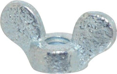 Made in USA - 1/4-20 UNC, Zinc Plated, Iron Standard Wing Nut - Grade 32510, 1-1/4" Wing Span, 5/8" Wing Span, 7/16" Base Diam - First Tool & Supply