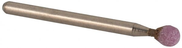 Grier Abrasives - 3/16 x 3/16" Head Diam x Thickness, B123, Ball, Aluminum Oxide Mounted Point - First Tool & Supply