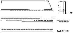 Made in USA - 3/16 Inch Wide x 11/16 Inch High x 5 Inch Long, Tapered Blade, Cutoff Blade - C6 Grade, TiN Coated - Exact Industrial Supply