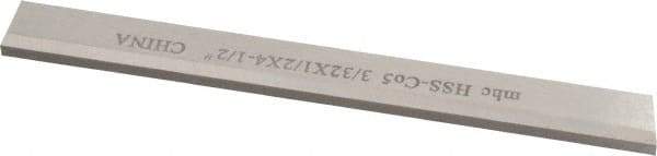 Interstate - 3/32 Inch Wide x 1/2 Inch High x 4-1/2 Inch Long, Parallel Blade, Cutoff Blade - M35 Grade, Bright Finish - Exact Industrial Supply