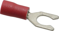 Ideal - #10 Stud, 22 to 18 AWG Compatible, Partially Insulated, Crimp Connection, Locking Fork Terminal - First Tool & Supply