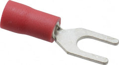 Ideal - #8 Stud, 22 to 18 AWG Compatible, Partially Insulated, Crimp Connection, Standard Fork Terminal - First Tool & Supply