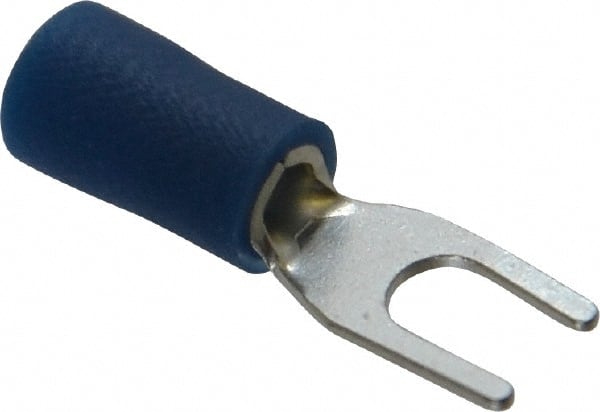 Ideal - #6 Stud, 16 to 14 AWG Compatible, Partially Insulated, Crimp Connection, Standard Fork Terminal - First Tool & Supply