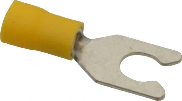 Ideal - 1/4" Stud, 12 to 10 AWG Compatible, Partially Insulated, Crimp Connection, Locking Fork Terminal - First Tool & Supply