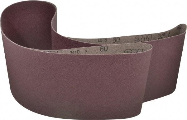 3M - 8" Wide x 107" OAL, 60 Grit, Aluminum Oxide Abrasive Belt - Aluminum Oxide, Medium, Coated, X Weighted Cloth Backing, Series 341D - First Tool & Supply