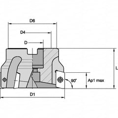 Kennametal - 125mm Cut Diam, 40mm Arbor Hole Diam, Indexable Square-Shoulder Face Mill - First Tool & Supply