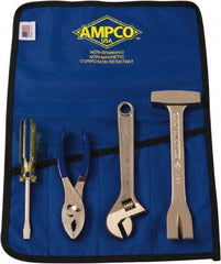 Ampco - 4 Piece Nonsparking Tool Set - Comes in Roll Up Pouch - First Tool & Supply