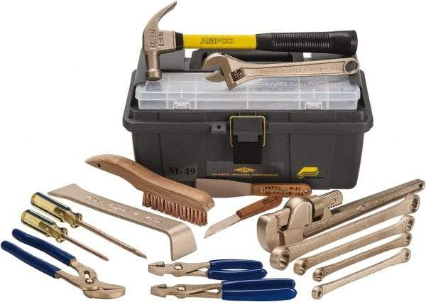 Ampco - 16 Piece Nonsparking Tool Set - Comes in Tool Box - First Tool & Supply