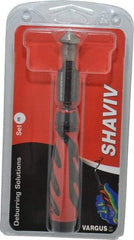 Shaviv - 3 Piece, High Speed Steel Blade, Hand Deburring Tool Set - FR Blade Holder, For Hole Edge - First Tool & Supply