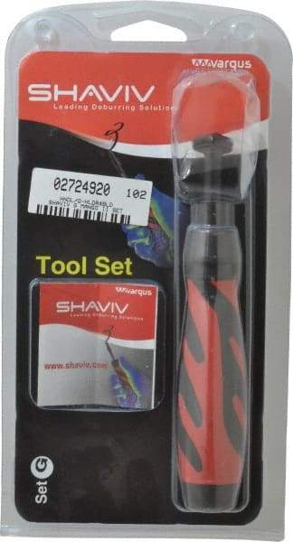 Shaviv - 4 Piece, High Speed Steel Blade, Hand Deburring Tool Set - G Blade Holder, For Slot/Keyway - First Tool & Supply