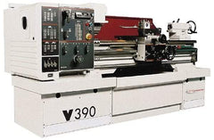 Clausing - 15-3/4" Swing, 50" Between Centers, 208/230/460 Volt, Triple Phase Engine Lathe - 4MT Taper, 10 hp, 14 to 2,500 RPM, 2-1/8" Bore Diam, 53" Deep x 65" High x 107" Long - First Tool & Supply