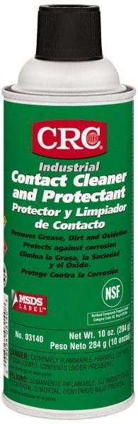 CRC - 10 Ounce Aerosol Contact Cleaner - 0°F Flash Point, 350 Volt Dielectric Strength, Flammable, Food Grade, Plastic Safe - First Tool & Supply