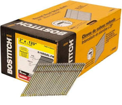 Stanley Bostitch - 11 Gauge 0.12" Shank Diam 3" Long Framing Nails for Power Nailers - Steel, Galvanized Finish, Smooth Shank, Angled Stick Wire Collation, Round Head, Diamond Point - First Tool & Supply