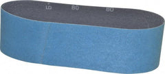 Norton - 3" Wide x 24" OAL, 80 Grit, Zirconia Alumina Abrasive Belt - Zirconia Alumina, Medium, Coated, Y Weighted Cloth Backing, Series 3X - First Tool & Supply