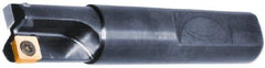 Cutting Tool Technologies - 1-1/4" Cut Diam, 0.34" Max Depth of Cut, 3/4" Shank Diam, 3.28" OAL, Indexable Square Shoulder End Mill - SPEH 332 Inserts, Weldon Shank, 90° Lead Angle - First Tool & Supply