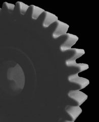 Made in USA - 24 Pitch, 1.041" Pitch Diam, 1-1/8" OD, 25 Tooth Spur Gear - 1/4" Face Width, 1/4" Bore Diam, 39/64" Hub Diam, 20° Pressure Angle, Acetal - First Tool & Supply