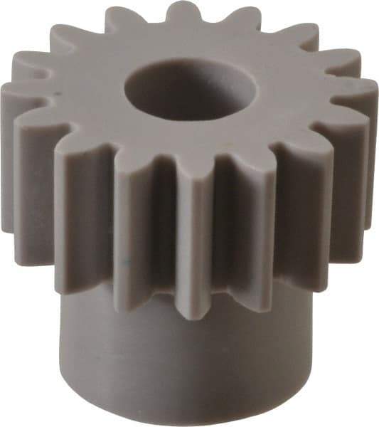 Made in USA - 20 Pitch, 0.8" Pitch Diam, 0.9" OD, 16 Tooth Spur Gear - 3/8" Face Width, 5/16" Bore Diam, 39/64" Hub Diam, 20° Pressure Angle, Acetal - First Tool & Supply