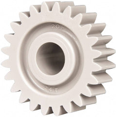 Made in USA - 20 Pitch, 1.2" Pitch Diam, 1.3" OD, 24 Tooth Spur Gear - 3/8" Face Width, 3/8" Bore Diam, 47/64" Hub Diam, 20° Pressure Angle, Acetal - First Tool & Supply