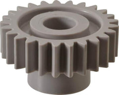 Made in USA - 20 Pitch, 1-1/4" Pitch Diam, 1.35" OD, 25 Tooth Spur Gear - 3/8" Face Width, 3/8" Bore Diam, 47/64" Hub Diam, 20° Pressure Angle, Acetal - First Tool & Supply