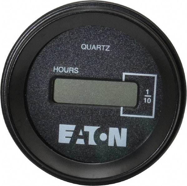 Durant - Supertwist LCD Display Hour Meter - 58.4mm High, 48DC-150DC Voltage, Solid State Hourmeter Round - First Tool & Supply