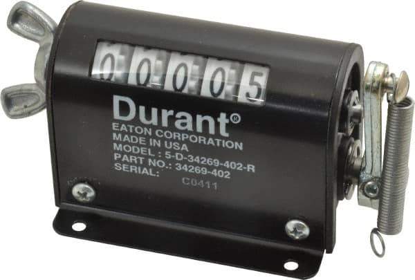 Durant - 5 Digit Wheel Display Counter - Side Wingnut Reset - First Tool & Supply