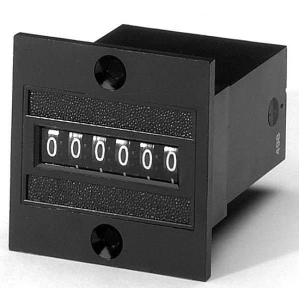 Durant - 6 Digit Wheel Display Counter - 1 Inch High, 24VDC Voltage, Miniature Electric Counters - First Tool & Supply